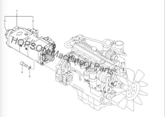 Pompa hydrauliczna koparki Doosan K5V80DTP 14531859 ​​Do DX150 Red